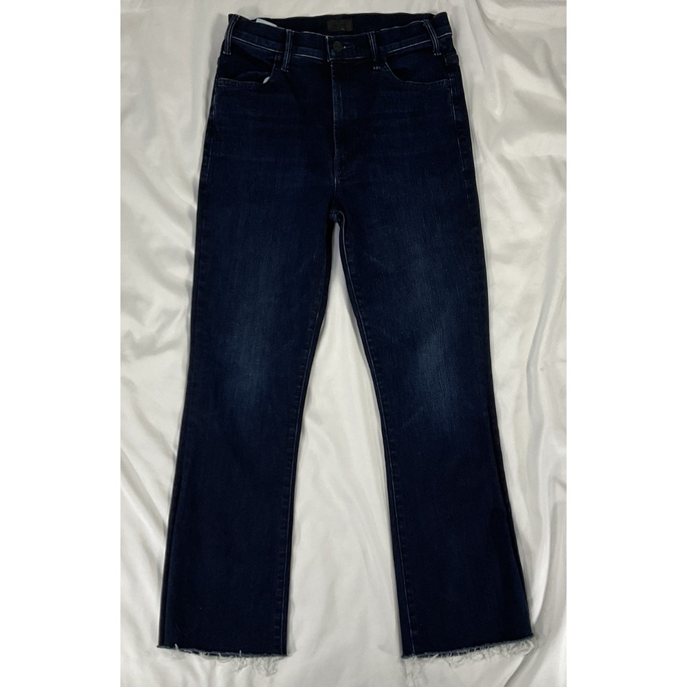 MOTHER The Hustler Ankle Fray Jean Sz 28 Howling At The Disco Ball Dark Wash 508